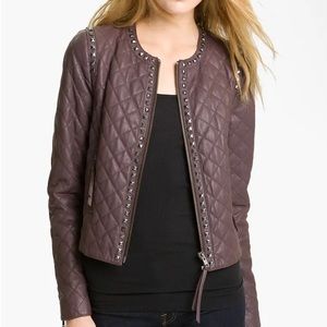Rebecca Taylor plum real leather jacket XS